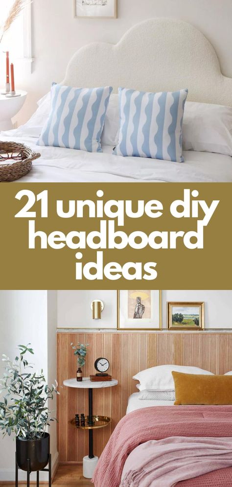 21 Cool + Unique DIY Headboard Ideas - Paper and Stitch Headboard Statement Wall, Ideas For Headboards The Wall, Led Headboard Diy, Instead Of A Headboard Ideas, King Size Bed Headboard Diy, Diy Cloth Headboard, Diy Victorian Headboard, Detached Headboard Ideas, Diy Headboard Wall Ideas