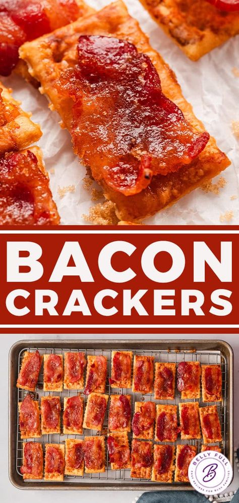 Bacon Crackers l Belly Full Candy Bacon Crackers, Bacon Wrapped Club Crackers Parmesan, Bacon Club Crackers Brown Sugar, Bacon Ritz Crackers Brown Sugar, Appetizer Board Ideas Simple, Boursin Candied Bacon Crackers, Bacon Club Cracker Appetizer, Club Crackers With Bacon And Brown Sugar, Bacon Crackers Appetizers