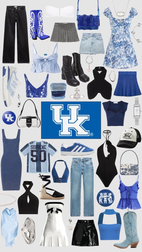 #universityofkentucky #gameday #outfitinspo University Of Ky, College Gameday Outfits, Blue College, Big Blue Nation, College Game Days, Tailgate Outfit, College Fits, Uk Football, University Of Kentucky