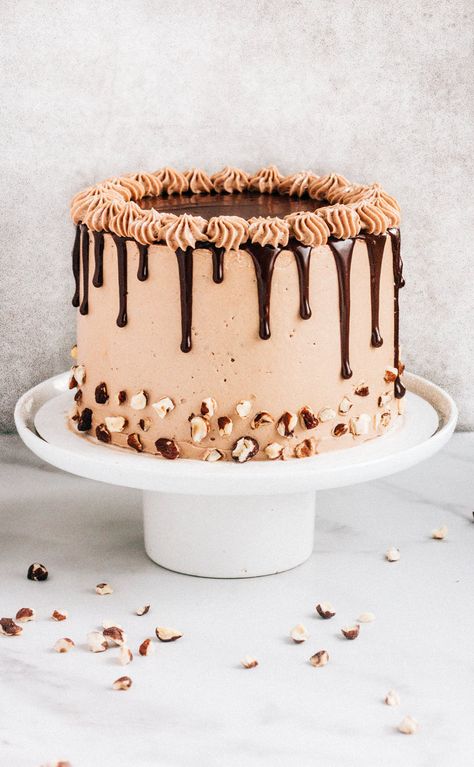 Hazelnut Espresso Layer Cake Bolo Drip Cake, Super Torte, God Help Us, Triple Chocolate Cake, Coffee Drinker, Orange Cake, Cake Flavors, Drip Cakes, Cakepops