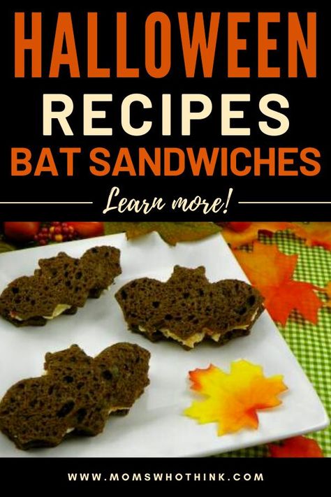 Looking for spooky Halloween party ideas? Check out our Bat Sandwiches Recipe that is sure to thrill! | Moms Who Think Halloween Sandwiches Parties Food, Spooky Halloween Party Ideas, Halloween Sandwiches, Flavored Cream Cheeses, Halloween Lunch, Halloween Party Treats, Toast In The Oven, Party Sandwiches, Sandwich Ingredients