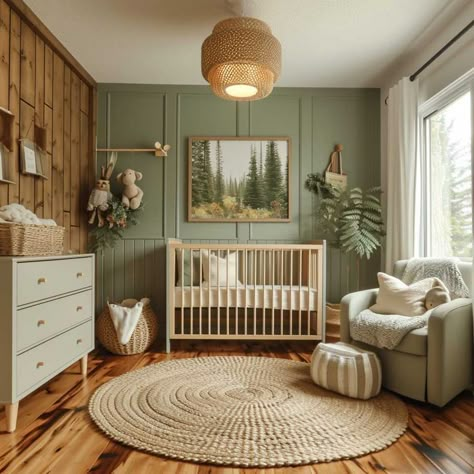 #ikeanursery #babyroom #newbornroom Themes Nursery Ideas, Nursery Forest Theme, Forest Baby Room, Forest Nursery Ideas, Baby Nursery Room Ideas, Forest Baby Rooms, Woodland Forest Nursery, Organization Kids Room, Forest Nursery Theme