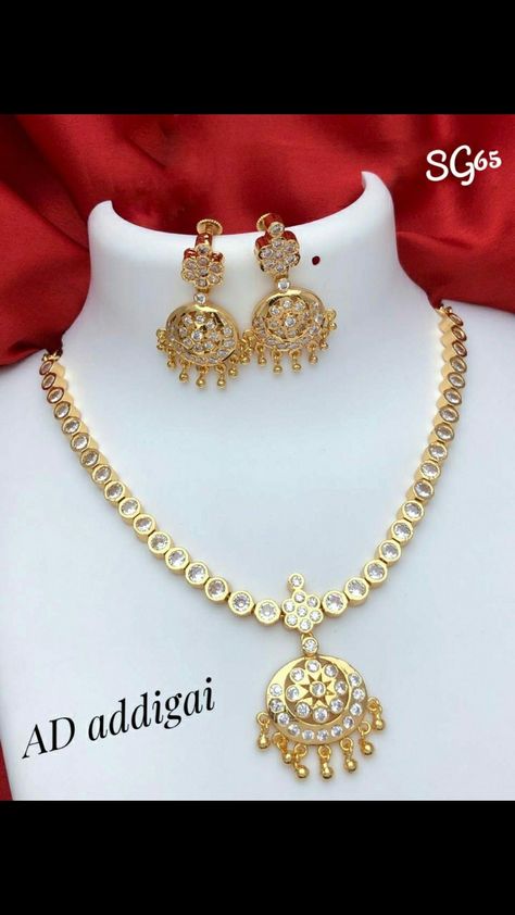 Stone work premium quality traditional addigai necklace with earring. WhatsApp messages to 9176125330 for more information . No calls. Diamond Necklace Indian, Delicate Gold Jewelry, Stone Necklace Set, Fancy Jewelry Necklace, Bridal Bangles, Computer Embroidery, Gold Necklace Designs, Necklace Necklace, Jewelry Design Necklace