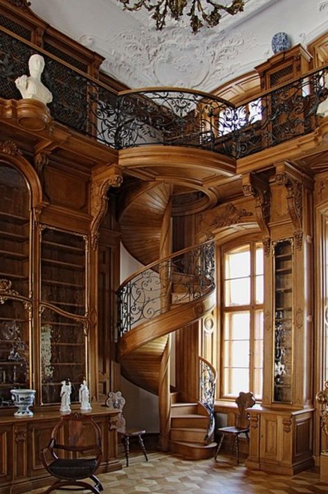 Home Library Design, Dream House Rooms, Fantasy House, Dream Room Inspiration, Spiral Staircase, Dream House Interior, Classic Decor, Architectural Designs, Character Ideas