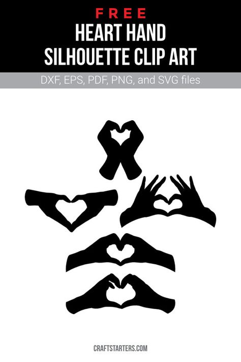 Hand Silhouette Art, Cricut Francais, Silhouette Images Free, Free Christmas Tags, Love Hands, Heart Shaped Hands, Hands Design, Hand Silhouette, Heart Silhouette