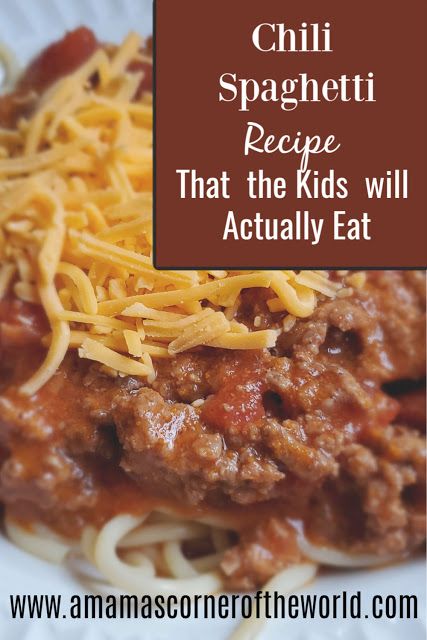 Save this recipe for mild chili spaghetti that the kids will actually eat Chili Over Spaghetti, Spaghetti Chili, 3 Way Chili Spaghetti, Chili Spaghetti Recipe, Cowboy Chili Recipe, Chili Spaghetti, Spicy Fish Tacos, Spinach Salad With Chicken, Veggie Frittata