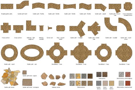 Design elements - Garden paths and walkways Photoshop Illustrations, Garden Paths And Walkways, Architecture Photoshop, Waterscape Design, Design A Garden, House Garden Landscape, Landscape Design Software, Architectural Landscape, Brick Patio