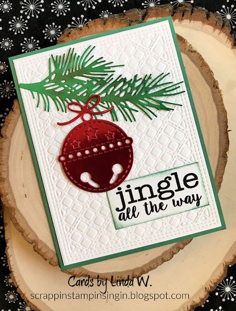 Jingle Bell Christmas Cards, Jingle Bells Christmas Cards, Stampin Up Bells And Boughs Cards, Jingle Bell Cards, Christmas Cards With Bells, Stampin Up Jingle Jingle Jingle Cards, Christmas Jingles, Homemade Christmas Cards, Diy Christmas Cards