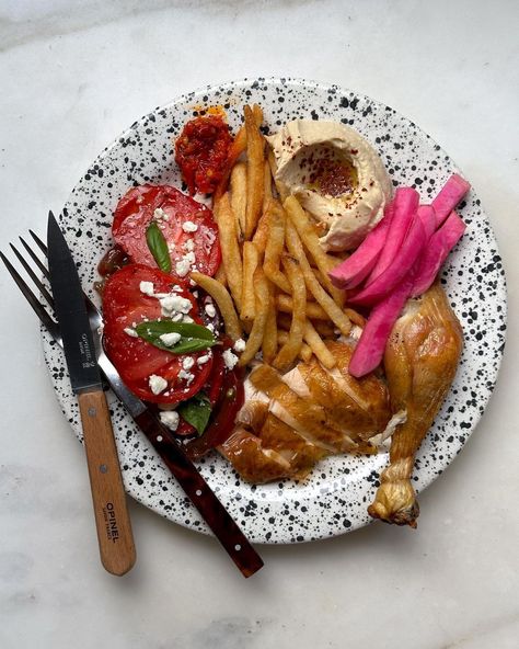 The dishes you loved the most last year. Pasta, rotisserie chicken, and abundantly vibrant seasonal plates — more of that, coming right up.… | Instagram Dinner Ideas Tiktok, Cod In Tomato Sauce, European Lunch, Hummus Pita, Frozen Fries, Shirazi Salad, Braised Red Cabbage, Potatoes Roasted, Blackberry Recipes