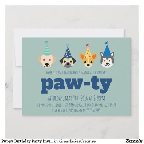 Dog Party Invite, Puppy Birthday Party Invitations, Puppy Birthday Invitations, Puppy Birthday Party, Dog Birthday Invitations, Puppy Birthday Parties, Dog Birthday Party, Puppy Birthday, Dog Party