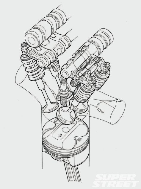 S2000 Drawing, Vtec Engine, Honda Vtec, Civic Eg, Motorcycle Drawing, Automobile Engineering, Technical Illustration, Mechanical Art, Karakter Disney