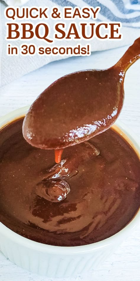 Quick & Easy BBQ Sauce in 30 seconds! Easy Barbeque Sauce, Bbq Sauce For Ribs Homemade, Quick Barbecue Sauce, Homemade Bbq Sauce Easy Healthy, No Tomato Bbq Sauce, Homemade Bbq Sauce Easy Quick, Home Made Bbq Sauce Easy, How To Make Bbq Sauce Easy, How To Make Barbecue Sauce