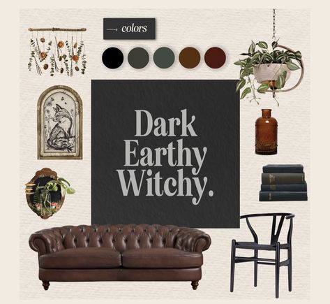 Witchy Hygge, Armadillo Decor, Witchy Color Palette, Witchy Interior, Hygge Apartment, Lakehouse Design, Interior Decor Aesthetic, Goth Academia, Apartment Plan