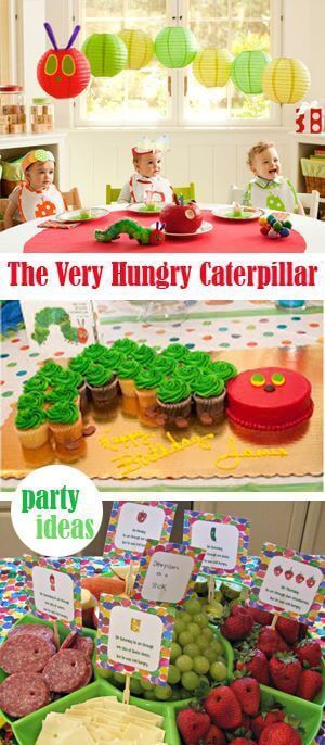 Unique and creative first birthday party ideas for girls, 1 year birthday party themes that are not princess or cartoon-based. The Very Hungry Caterpillar Birthday, Very Hungry Caterpillar Party, Very Hungry Caterpillar Birthday Party, Very Hungry Caterpillar Birthday, First Birthday Party Ideas, Caterpillar Party, Hungry Caterpillar Party, Hungry Caterpillar Birthday, Cartoon Theme