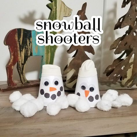 Snowball Shooters, Winter Worksheets, Snowman Faces, Build A Snowman, Construction Paper, Cotton Ball, The Balloon, Winter Time, After School