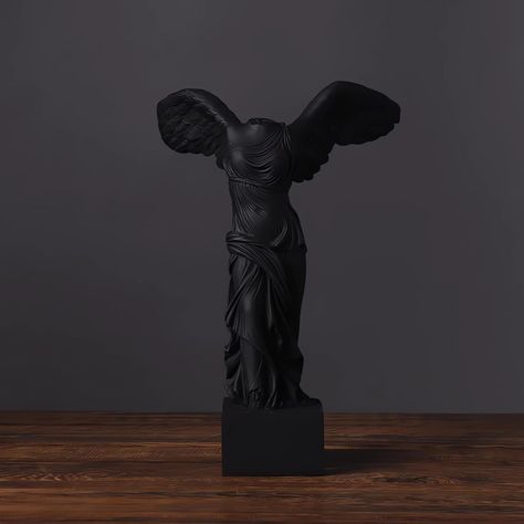 PRICES MAY VARY. Greek Mythology Decor: The size of this Greek Winged Victory Statue is: length *width * height: 6.5*2.9*9.6 inches; It is the perfect size for living room decoration, shelf decoration. Strong and Durable: The Greek home statue is made of solid resin material, with excellent workmanship and realistic details. Display this exquisite sculpture as a centerpiece and let it become a conversation starter in any room. Art Decoration: It is not too heavy, you can place it in any conspicu Goddess Of Strength, Greek Mythology Decor, Victory Statue, Mythology Decor, Greek Home, Winged Victory, Shelf Decoration, Greek Statues, Home Decor Black