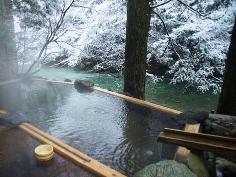 Japan Hot Springs, Outdoor Onsen, Japanese Spa, Onsen Bath, Onsen Ryokan, Onsen Japan, Japanese Onsen, Japanese Hot Springs, Spring In Japan