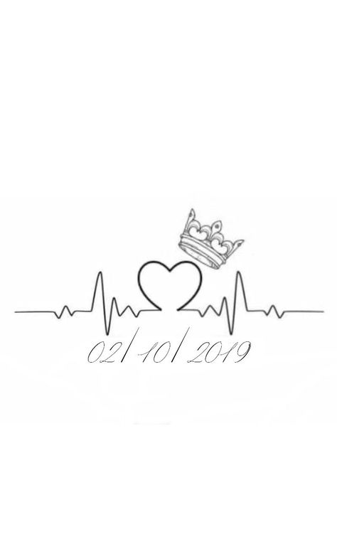 Life Line Tattoo, Lifeline Tattoos, Ekg Tattoo, Heartbeat Tattoo Design, Small Crown Tattoo, Memorial Tattoo Ideas, Motherhood Tattoos, Hope Tattoo, Skull Rose Tattoos