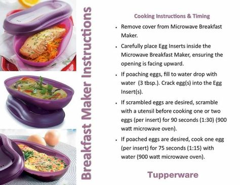 Pin by Kendra Soule on Tupperware | Tupperware breakfast maker recipe, Breakfast maker, Tupperware recipes Tupperware Breakfast Maker Recipe, Tupperware Pressure Cooker Recipes, Tupperware Party Ideas, Tupperware Pressure Cooker, Microwave Breakfast, Telur Dadar, Tupperware Consultant, Tupperware Storage, Epicure Recipes