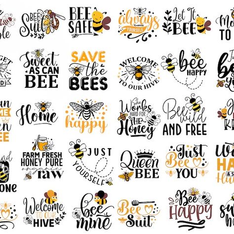 Bee Quotes Svg - Etsy Cute Honey Bee Sayings, Bee Vinyl Decals, Bee You Tiful, Honey Bee Images Clip Art, Bumble Bee Sayings, Honey Bee Sayings, Bee Sayings Quotes, Bee Quotes Funny, Bee Sayings Cute