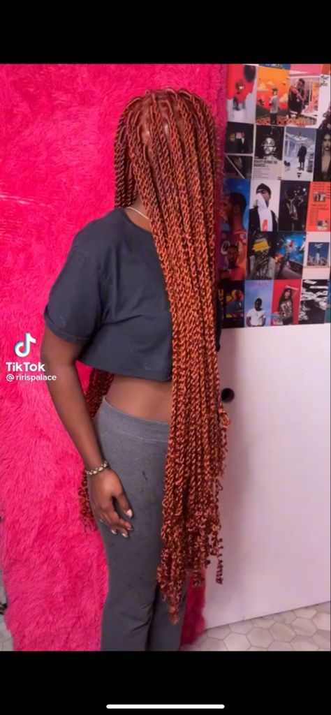 Orange Hair Color Ideas, Orange Hair Color, Hair Color Inspiration, Lemonade Braids Hairstyles, Short Box Braids Hairstyles, Big Box Braids Hairstyles, Goddess Braids Hairstyles, African Hair Braiding Styles, Box Braids Hairstyles For Black Women