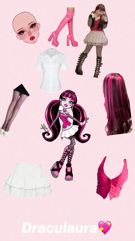 Draculaura Aesthetic Costume, Draculaura Costume, Draculaura Aesthetic, Costumes 2023, Straight Eyebrows, Clear Winter, Catty Noir, Winter Color Palette, Halloween Costumes Friends