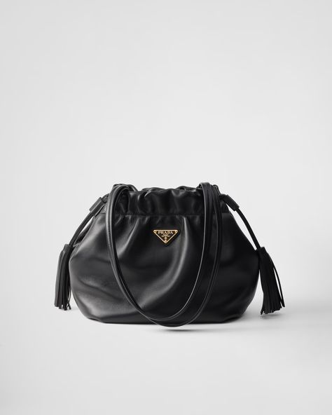 Women's Leather and Nylon Bags | PRADA Bag Prada, Prada Shoulder Bag, Messenger Bag Backpack, Prada Bags, Handbag Wallet, Leather Bucket Bag, Triangle Logo, Louis Vuitton Shoulder Bag, Wallet Accessories