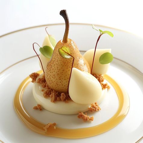 𝓐𝓷𝓭𝓻𝓮𝓮𝓪 𝓟𝓸𝓵𝓲𝔁𝓮𝓷𝓲𝓪 (@andrea__pastry) • Fotografije i videozapisi na Instagramu Gourmet Desserts Presentation, Patisserie Design, Fine Dining Desserts, Pear Dessert, Plated Dessert, Dessert Presentation, Dessert Plating, Fine Dining Recipes, Creative Desserts