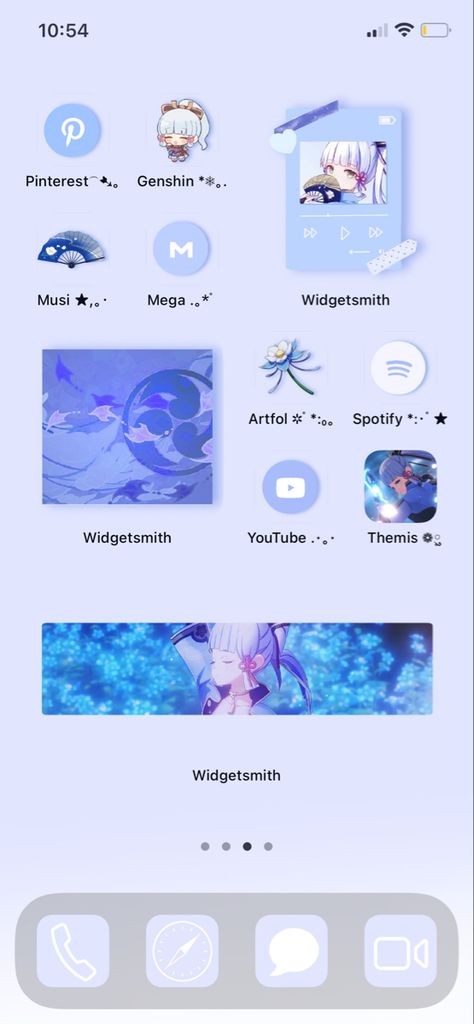 Ayaka Phone Theme, Ayaka Wallpaper Phone, Ayaka Homescreen, Genshin Phone Theme, Kamisato Ayaka, Iphone Themes, Ios Ideas, Iphone Home Screen Layout, Phone Inspo