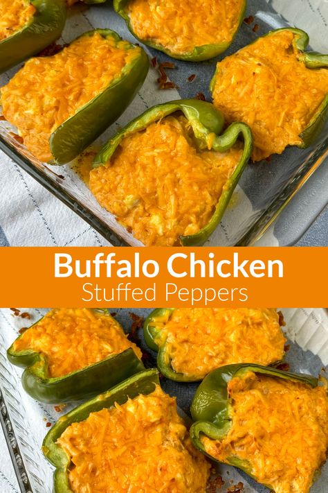 Tender bell peppers with a little crunch pair perfectly with tangy chicken to create these delicious Buffalo Chicken Stuffed Peppers. If you enjoy buffalo chicken dip and the flavor of a roasted pepper then you'll love the way this dish combines these so beautifully. This Buffalo Chicken Stuffed Peppers recipe is a great way to serve dip without the chips. The hot sauce, cream cheese and cheddar cheese really amp up the flavors in chicken in great ways. Buffalo Chicken Stuffed Poblano Peppers, Buffalo Chicken Dip Stuffed Peppers, Buffalo Chicken Peppers, Buffalo Chicken Stuffed Peppers, Cream Cheese Stuffed Peppers, Buffalo Chicken Rolls, Tangy Chicken, Hot Banana Peppers, Baked Peppers