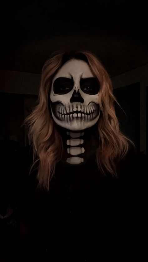 How To Do Easy Skull Makeup For Halloween | Go For Kady Skull Face Makeup Halloween, Voodoo Face Makeup, Skeleton Makeup Photoshoot, Black And White Skull Makeup, Step By Step Skeleton Makeup, Hallowe’en Makeup, Undead Halloween Makeup, Pretty Skull Makeup Halloween, Creepy Skeleton Makeup