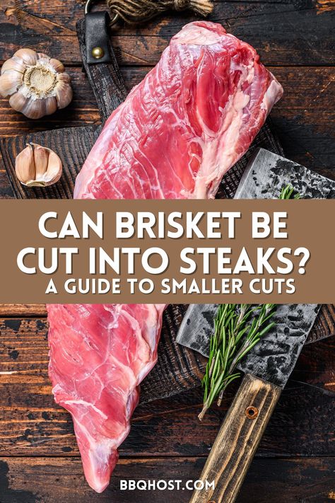 Considering splitting your whole packer brisket into smaller sections like the brisket point and brisket flat to cut down on cooking time? You might also ponder if transforming beef brisket into steak cuts could work.  Read this blog post to find out! Brisket Steak Recipes, Different Ways To Cook Brisket, How To Make Brisket, Different Cuts Of Steak, Brisket Meat, Grilled Brisket, How To Make Steak, Brisket Flat, How To Cook Brisket