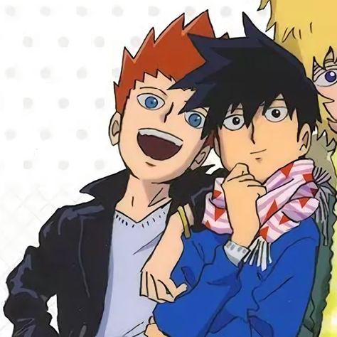 Ritsu Kageyama Official Art, Mob Physco 100 Ritsu X Sho, Ritsu And Sho, Ritsu Kageyama X Sho, Ritsu Shou, Ritsu X Shou, Teru Mob, Evil Emoji, Sho Suzuki