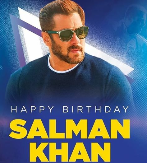 Salman Khan Happy Birthday Salman Khan, Happy Birthday Bhai, Actors Birthday, Salman Khan Photo, Yash Raj Films, Messi And Ronaldo, Happy 30th Birthday, Birthday Posts, Very Happy Birthday