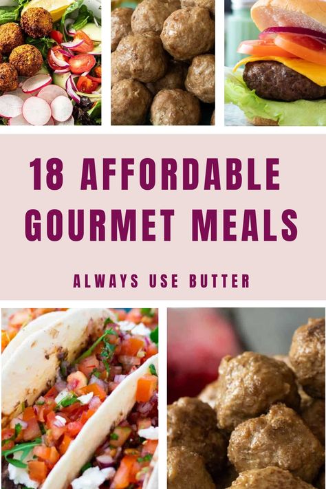 Looking for delicious gourmet meals that won't break the bank? Check out these easy and cheap gourmet dinner recipes! You don't have to spend a fortune to enjoy a fancy meal at home. From mouthwatering appetizers to decadent desserts, these budget-friendly recipes will impress your taste buds without straining your wallet. Say goodbye to expensive dining out and hello to affordable gourmet dining in the comfort of your own kitchen. Fancy Meals At Home, Cheap Fancy Dinner, Fancy On A Budget, Easy Main Course Recipes, Vegetarian Tacos Recipes, 21 Dinner, Gourmet Dinner Recipes, Simple Family Meals, Fancy Dinner Recipes