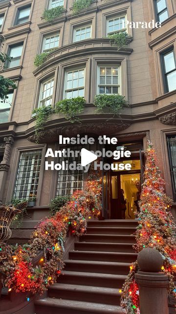 PARADE Magazine on Instagram: "The @anthropologie x @shopterrain Holiday House just got us in the festive spirit way earlier than anticipated (but we aren't mad about it 🎄). We're hereby saving our pennies to one day purchase this $14 million Upper West Side brownstone. ⁠For those not quite ready to go all in on Christmas yet, head to our link in bio for some of our Anthro fall faves. ⁠
.⁠
.⁠
.⁠
#anthropologie #christmas #nyc #brownstone #christmasdecor" Anthropologie Christmas Tree Ideas, Mall Santa Photo Ideas, Anthropology Christmas Tree, Architectural Digest Christmas, Brownstones Nyc, Anthropologie Christmas Display, Anthro Inspired Christmas, Anthropology Christmas, Christmas Anthropologie