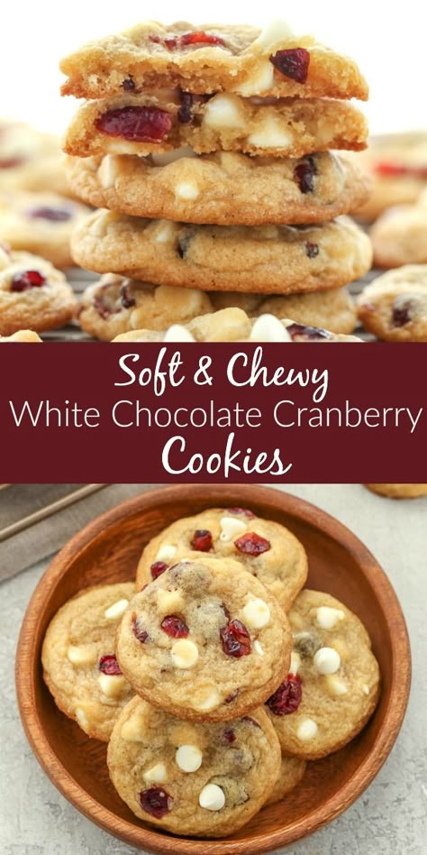 Chocolate Cranberry Cookies, White Chocolate Cranberry Cookies, White Chocolate Cranberry, Cranberry Cookies, Cookie Tray, Crumpets, Holiday Cookie, Cookies Recipes Christmas, White Chocolate Chips