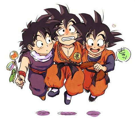 Goku, Gohan, and Goten Goku Gohan And Goten, Gohan And Goten, Goten Y Trunks, Goku Gohan, Goku Pics, Goku And Gohan, Goku And Chichi, Goku Y Vegeta, Chihiro Y Haku