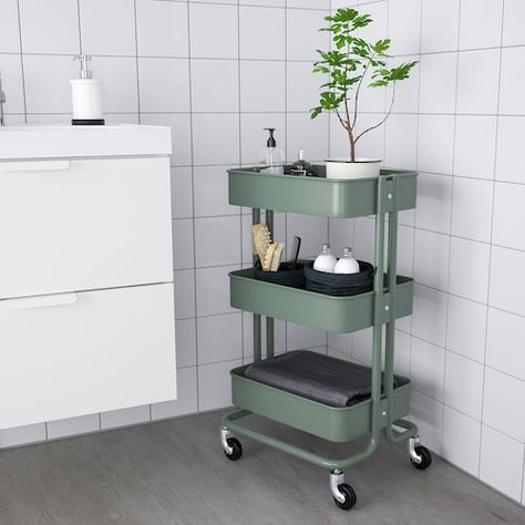 Ikea Raskog Trolley, Raskog Ikea, Raskog Cart, Kitchen Island Trolley, Ikea Raskog, Kitchen Island Cart, Billy Bookcase, Utility Cart, Toiletries Organization