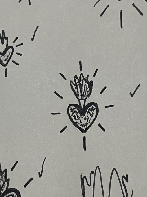 Fineline Sacred Heart Tattoo, Tiny Sacred Heart Tattoo, Simple Sacred Heart, Mexican Sacred Heart Tattoo, Milagro Tattoo, Sacred Heart Drawing Tattoo, Cute Sacred Heart Tattoo, Sacred Heart Tattoo, Witchy Tattoos