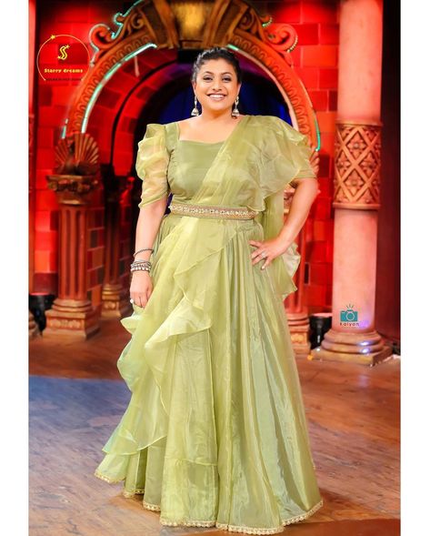 Plus Size Indian Fashion Party Wear, Plus Size Indo Western Outfits, Birthday Dresses For Women Indian, Actress Roja, Roja Selvamani, Plus Size Lehenga, 50 Blouse Designs, 2021 Outfits, Lehenga Dupatta