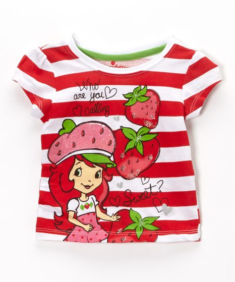 Look at this Red Stripe Strawberry Shortcake Tee - Toddler on #zulily today!  $8.99 Cinderella Cupcakes, Strawberry Shortcake Party, Unique Hoodies, Lazy Day Outfits, Country Shirts, Sweatshirts Pattern, Striped T Shirt, Red Stripe