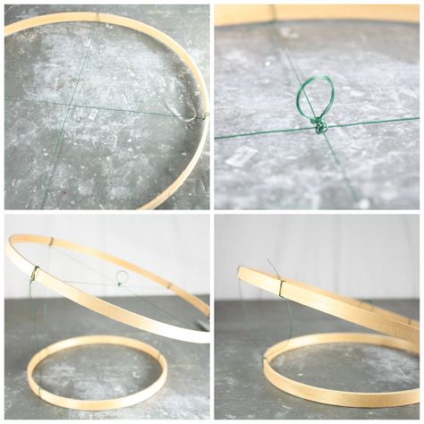 creating the chandelier frame with wire and hoops Ribbon Chandelier, Lace Lampshade, How To Make A Chandelier, Summer Table Settings, Basic Geometry, Battery Operated Tea Lights, Gold Color Scheme, Craft Area, Diy Chandelier