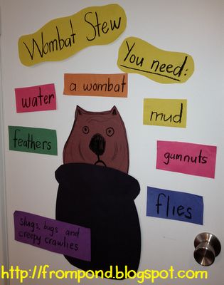 Wombat Stew   Writing Procedures Wombat Stew Activities, Wombat Stew, Procedural Text, Teaching Procedures, Literature Activities, Procedural Writing, From The Pond, Type Of Writing, English Activities