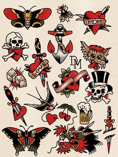 Traditional Finger Tattoos, Flash Tattoo Designs, American Traditional Tattoo, American Traditional, Finger Tattoos, Flash Tattoo, Traditional Tattoo, Tattoo Design, Old School