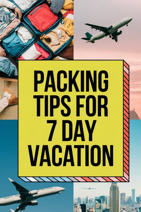 ⛵👖 Embark on a week-long journey equipped with the best packing tips for 7 day vacation. Discover how to utilize space savers and pack outfits that can transition from day to night effortlessly. Ten Day Packing List, Packing Guide One Week, 7 Day Vacation Outfits, 7 Day Trip Packing List, What To Pack For Vacation, Smart Packing, Ultimate Packing List, Travel Tickets, Packing Essentials