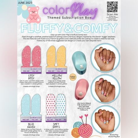 JUNE 2023 Color Play Subscription box Color Street Color Play, July Colors, Street Makeup, 2023 Color, Color Play, Pastel Nails, Calming Colors, Color Street Nails, Mellow Yellow