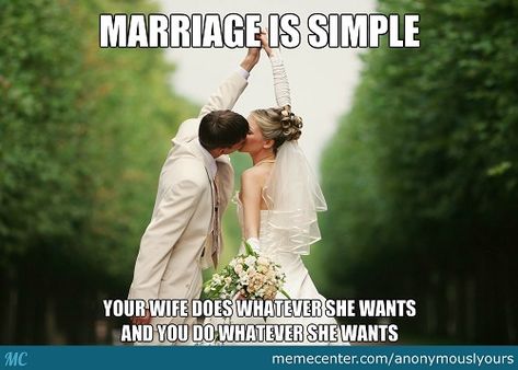 Need a good laugh? Browse through this collection of hilarious marriage memes that a married couple like you will definitely relate to. Funny Wedding Meme, Married Life Humor, Wedding Meme, Wedding Quotes Funny, Marriage Quotes Funny, Funny Wedding Photos, Marriage Humor, Husband Humor, Marriage Is