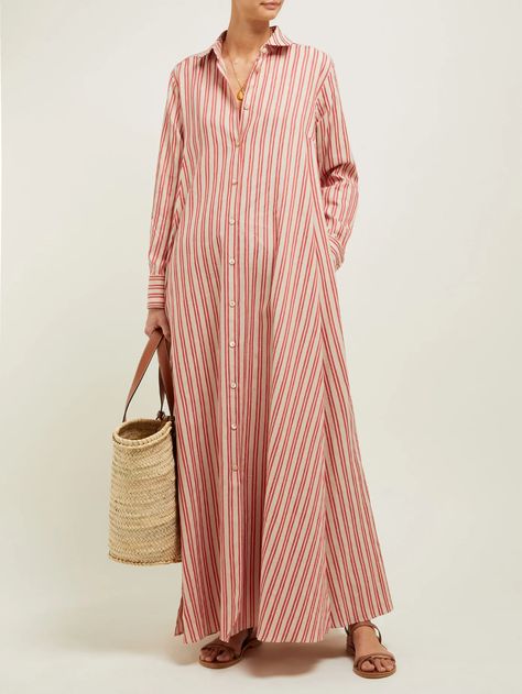 PALMER//HARDINGCasablanca striped cotton-linen poplin shirtdress£395 Now£237 Save 40% Working Dress, Working Dresses, Palmer Harding, Vestidos Jeans, Traditional Indian Clothing, Dress Design Ideas, Hijab Ideas, Kaftan Abaya, Blouse Ideas