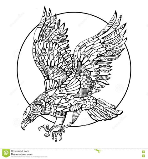 Eagle Bird Coloring Book For Adults Vector Stock Vector - Image: 80127399 Bird Coloring, Tattoo Bird, Zentangle Pattern, Eagle Bird, Bird Coloring Pages, Mandala Coloring Books, Doodle Coloring, Coloring Pages For Adults, Coloring Book For Adults